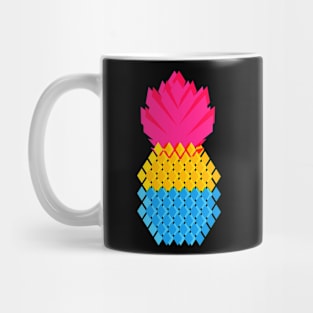 Panapple Pan Pineapple in Pansexual Flag colours Geometric Style Mug